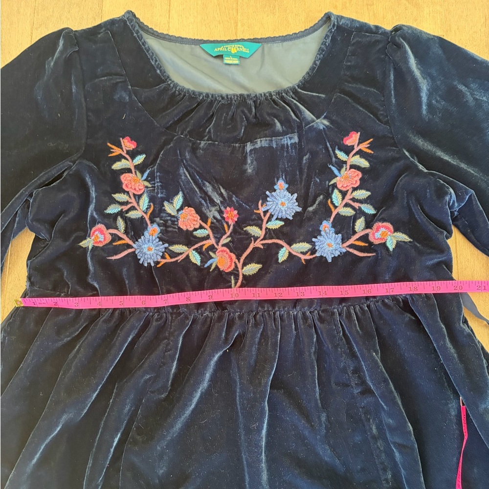 April Cornell Midnight Blue Velvet Dress - Picture 4 of 8